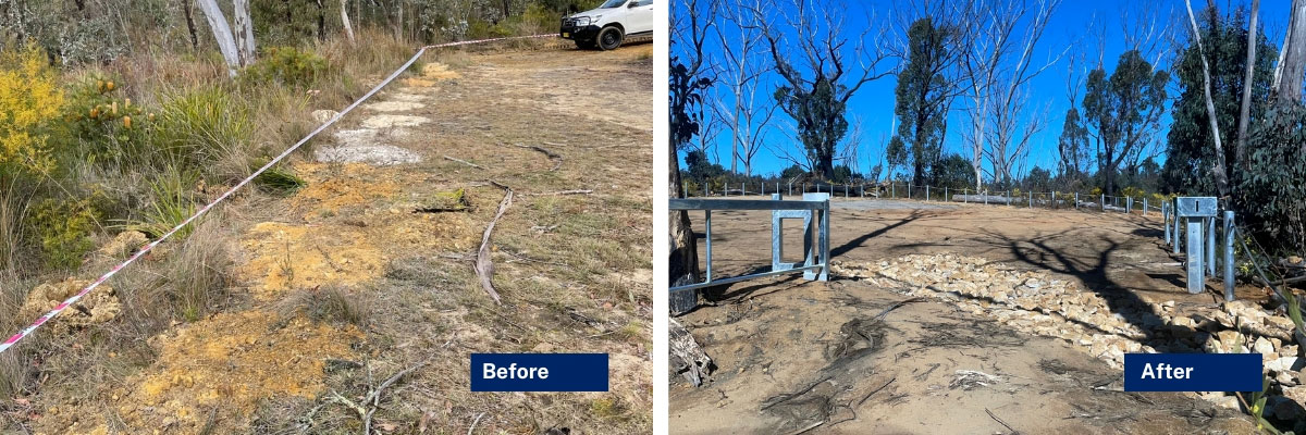 Dargan Dam access management before and after upgrade images