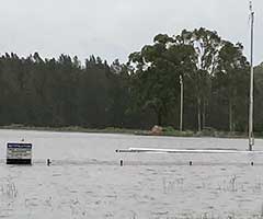 Manning Valley Race Club under recent flooding