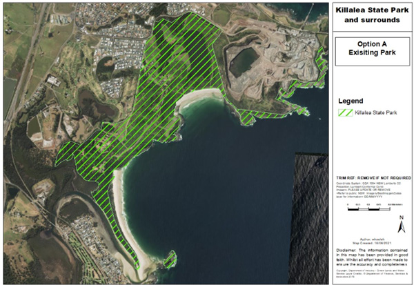 Killalea State Park and surrounds map