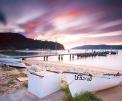 Patonga wharf at sunset