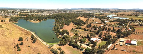 Aerial view of Walka Water Works and surrounds. Picture by Adam Caddy.