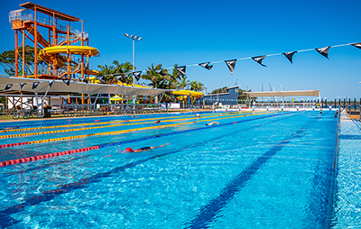 Olympic pool and diving block