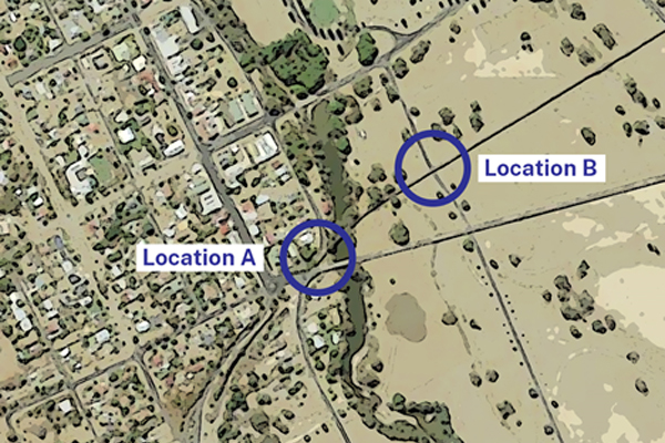 Location A and Location B illustration