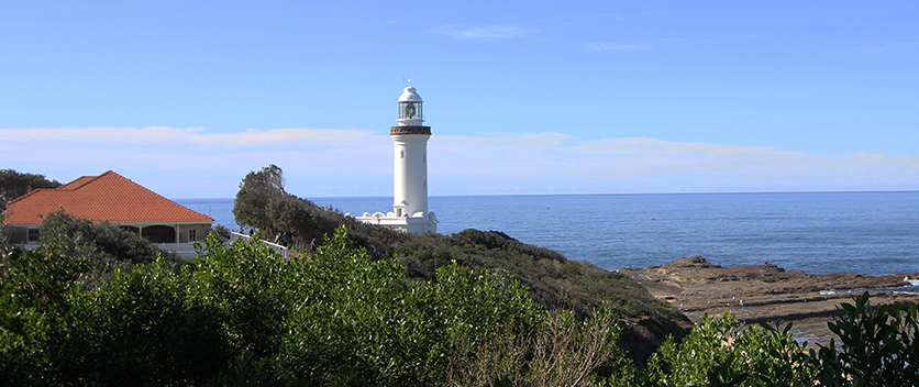 View of lighthouse on coast