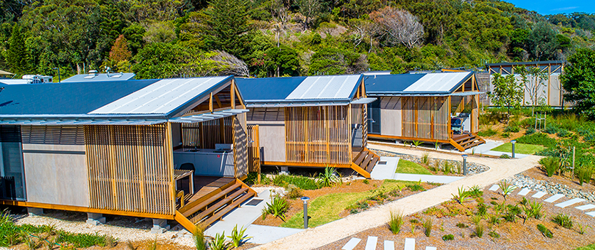 Cabins in holiday park, Seal Rocks.