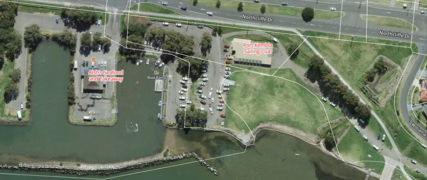 Berkeley boat harbour aerial photo