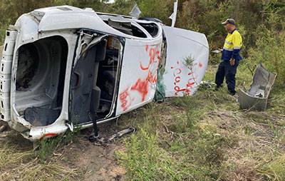 One of the dumped cars removed from the Cessnock reserves
