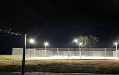 After - The new tennis courts under lights