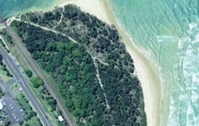 Aerial view of the area near Orlando Creek where the land is located.