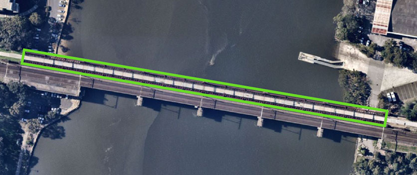 Aerial view of Meadbank Bridge