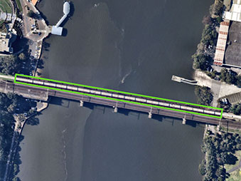 Aerial view of Meadbank Bridge
