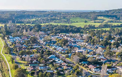 Cooma housing aerial view