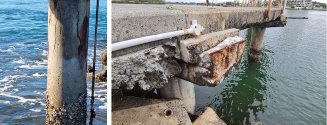 Decaying concrete jetty