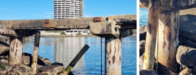 Decaying concrete jetty