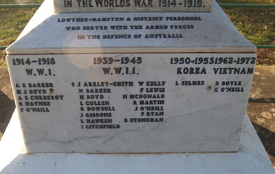 Lowther Hampton War Memorial monument, including Ian Litchfield who served in World War-II