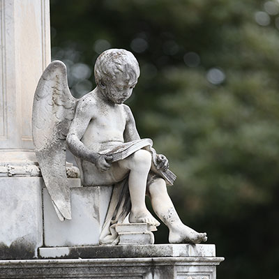 Cemetery angel statue