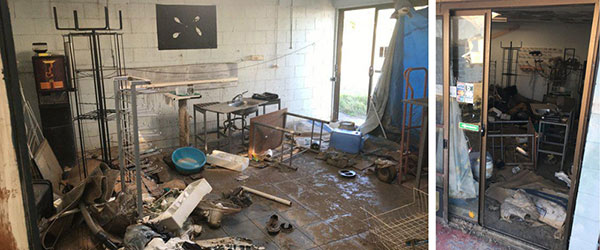 Former riverside kiosk clean-up