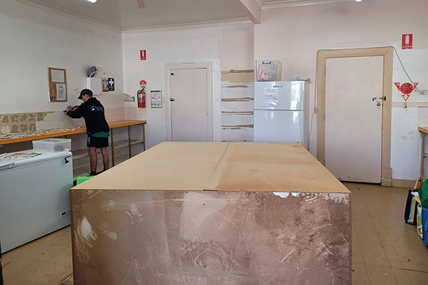 Broken Hill PCYC - work underway on the new kitchen