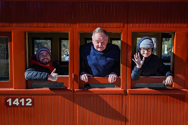 Passengers on the Zig Zag train