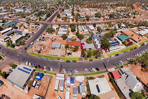 Aerial view of Lightning Ridge