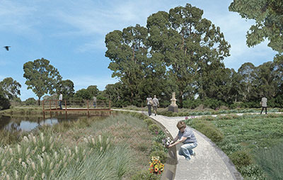 Artist impression of Macarthur Memorial Park