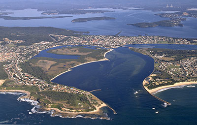Aerial view of Swansea, Lake Macquarie. Credit: John Lugg, DPE