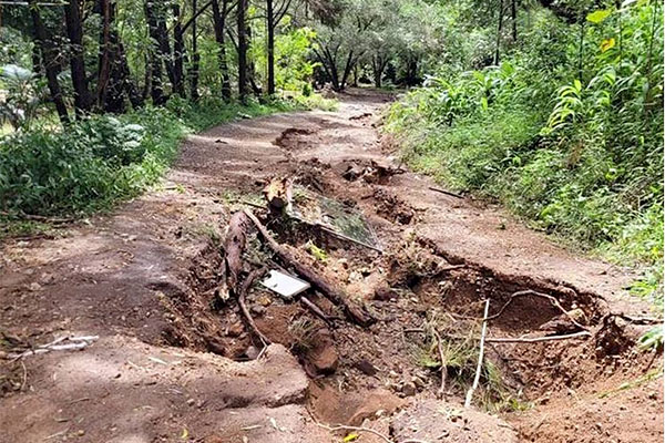 Flood damage at Coopers Lane West at Main Arm