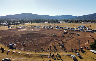 Aerial view of Crown land community showground