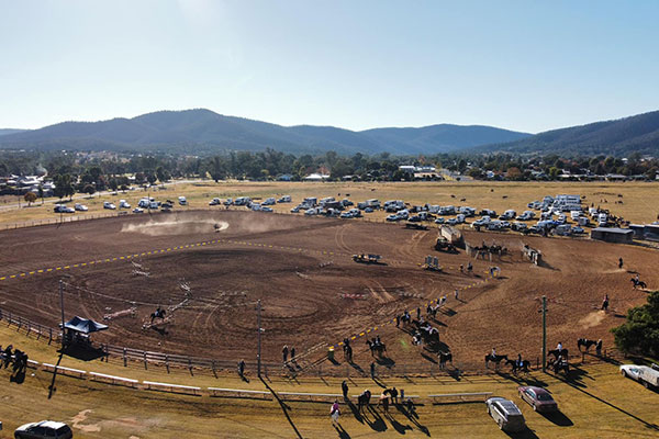 Aerial view of community showground