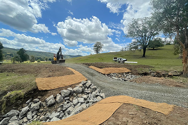 Road repairs underway at Cawongla Road, Larnook