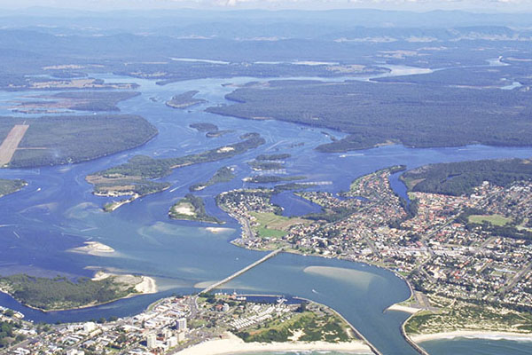 Wallis Lakes aerial view