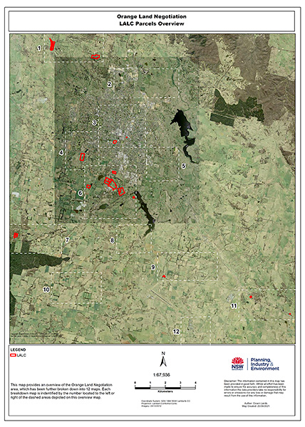 Map of Orange Land Negotiation LALC Parcels Overview