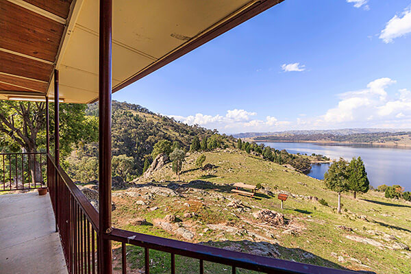 View at Refelections Wyangala Waters Holiday Park.