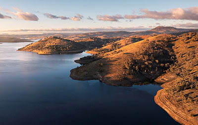 Aerial view of Lake Windamere. Credit: Destination NSW