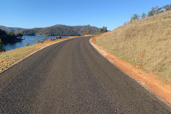 The tarred entrance road after its upgrade