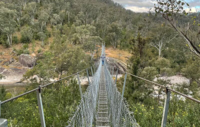 Bowtells swing bridge in Blue Mountains after upgrade