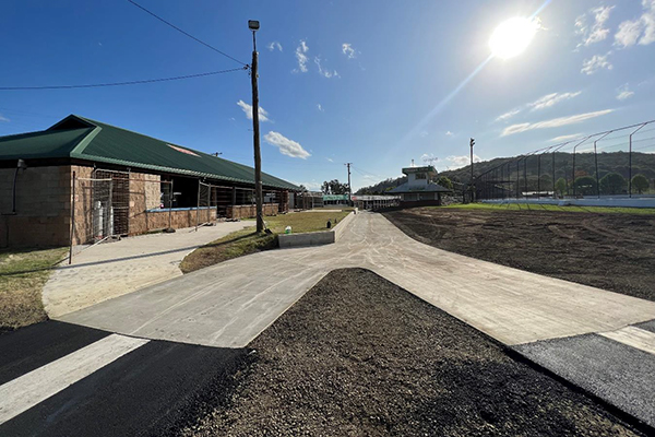 The upgraded road at Lismore Showground
