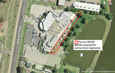 Aerial map of proposed sale of land at Mulwala