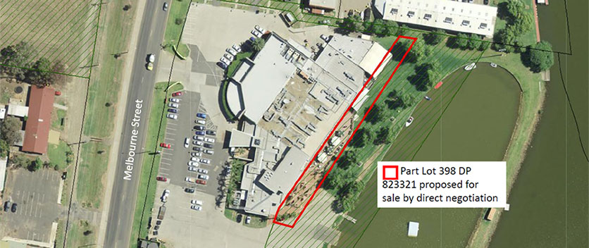 Aerial map of proposed sale of land at Mulwala