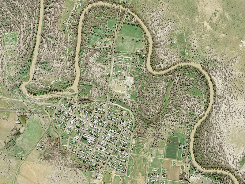 Aerial view overlooking the Brewarrina area