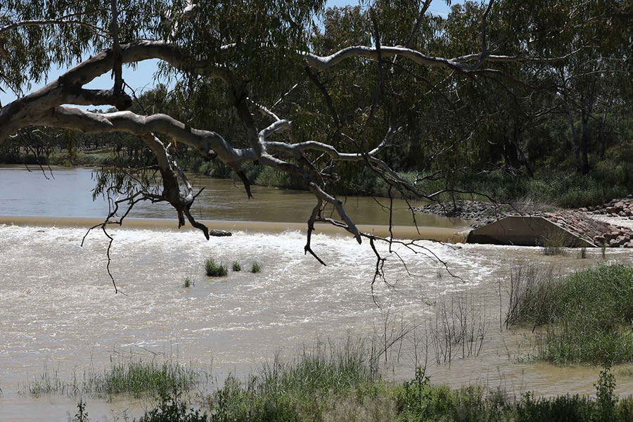 Water flowing down river