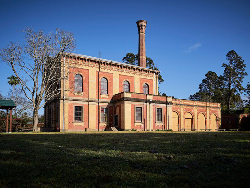 Brick building water works after being restored