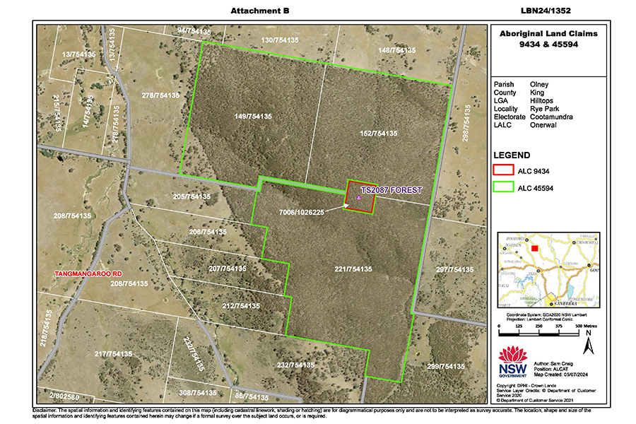 Map of claimed land.