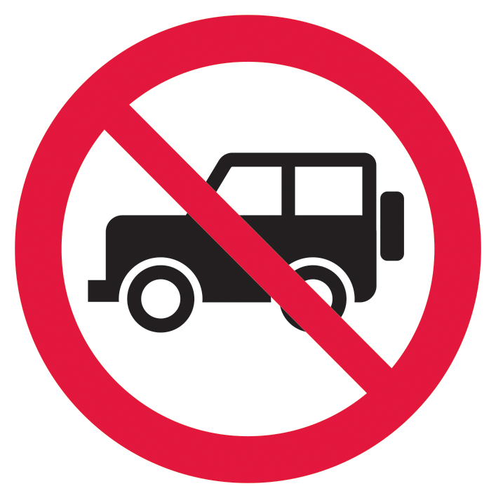 No 4 wheel drive signage symbol