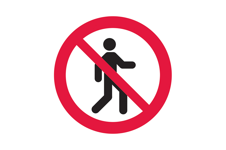 Signage preview for no access