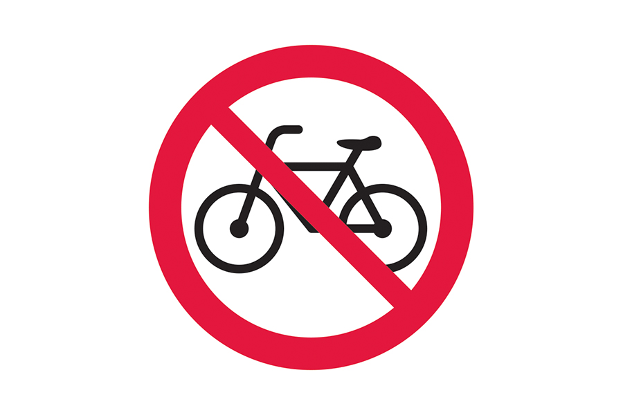 Signage preview for no bicycles