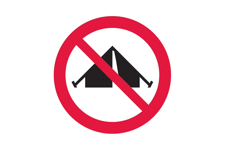 Signage preview for no camping