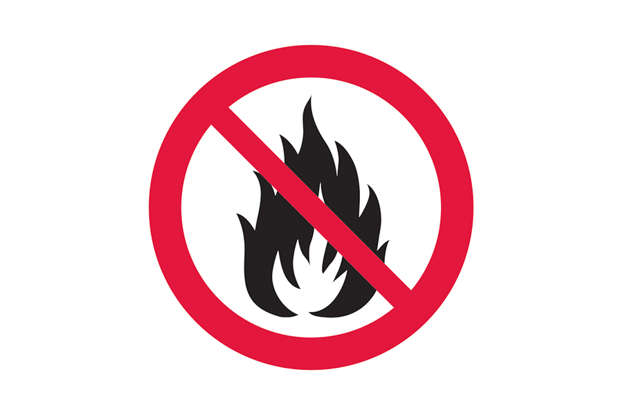 Signage preview for no fires
