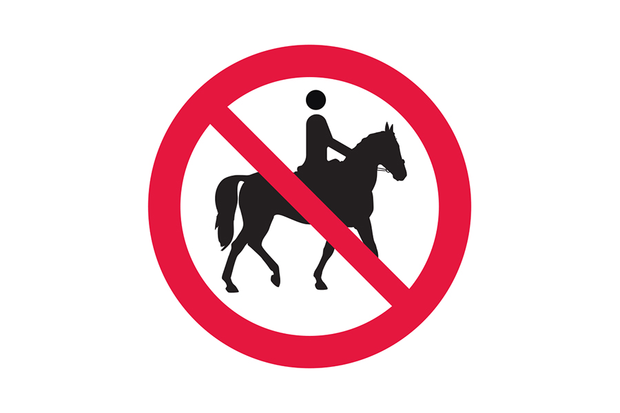 Signage preview for no horse riding