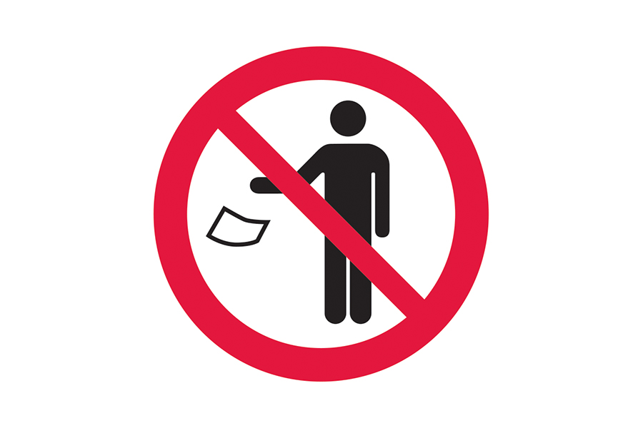 Signage preview for no littering